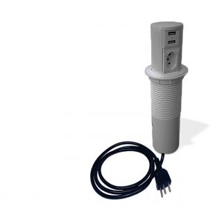 QTLPMA1T-002-0 - MINI TOTEM AUTO 1NBR 10A + 2USB 3A ABS BRANCO - QM12200.02 - QTMOV