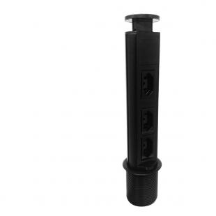 QTLPMM3T-001-0 - MINI TOTEM MANUAL 3NBR 10A ABS PRETO - QM12051.00 - QTMOV