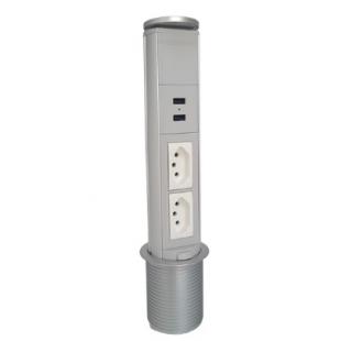 QTLPMM2T-004-0 - MINI TOTEM MANUAL 2NBR 10A + 2USB 3A ABS BRANCO - QM12056.02 - QTMOV