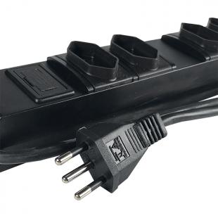 DNENRE1U-003-0 - REGUA (CALHA) 19X1U 110/220V 8 TOMADAS (NBR 14136 10A) C/ PLUG NBR 14316 10A(2M) - DN-5640100050 - D-NET