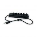 DNENRESL-002-0 - REGUA SLIM 110/220V 6 TOMADAS (NBR 14136 10A) C/ PLUG NBR 14316 10A(0.8M) - DN-5660100030 - D-NET