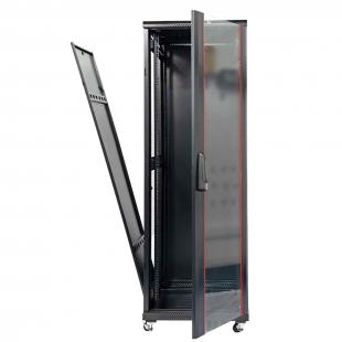 DNMTRSDV-008-0 - RACK SERVIDOR 19POL DESMONTAVEL PORTA VIDRO 40U 800 X 800 PRETO C/ GUIAS - DN-RSDV-40-80.80PT - D-NET