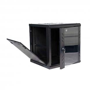 DNMTMRDV-004-0 - MINI RACK 19POL DESMONTAVEL PORTA VIDRO 9U 600 X 600 CINZA S/ GUIAS - DN-MRDV-9-60.59CZ - D-NET