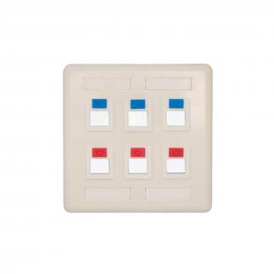 DNCNEP44-004-0 - ESPELHO PLASTICO 4X4 C/ 6 COLARES EM ABS BEGE - DN-6000500095 - D-NET