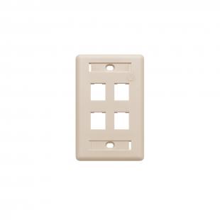 DNCNEP42-004-0 - ESPELHO PLASTICO 4X2 C/ 4 COLARES EM ABS BEGE - DN-6000500075 - D-NET