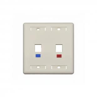 DNCNEP44-001-0 - ESPELHO PLASTICO 4X4 P/ 2 RJ-45 EM ABS BEGE - DN-6000500065 - D-NET