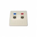 DNCNEP33-003-0 - ESPELHO PLASTICO 3X3 P/ 2 RJ-45 EM ABS BEGE - DN-6000500025 - D-NET