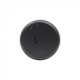 DNTEMUPT-001-0 - MODULO USB TIPO-A TIPO-C P/ TRILHO DE ENERGIA PRETO - DN-TEMUSB-PT - D-NET