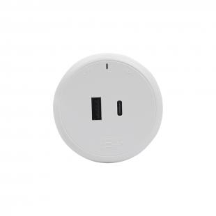 DNTEMUBR-001-0 - MODULO USB TIPO-A TIPO-C  P/ TRILHO DE ENERGIA BRANCO - DN-TEMUSB-BR - D-NET